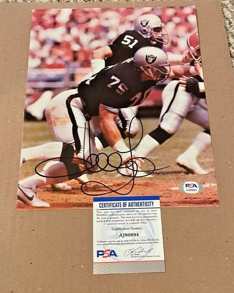 HOWIE LONG SIGNED OAKLAND RAIDERS 8X10 Photo Poster painting PSA/DNA CERTIFIED