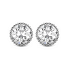14K White Gold 2 ct tw Old European Cut Lab Diamond Millegrain Stud Earrings