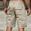 Men's Cotton Cargo Shorts - Tactical Utility Shorts With Button Pockets And Adjustable Hem by Inlyline