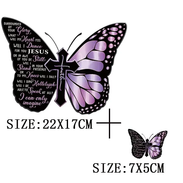 Beautiful Butterfly Thermal Sticker On T-shirt DIY Washable Iron On Hoodies Funny Design On Clothes Patches Appliqued Decoration
