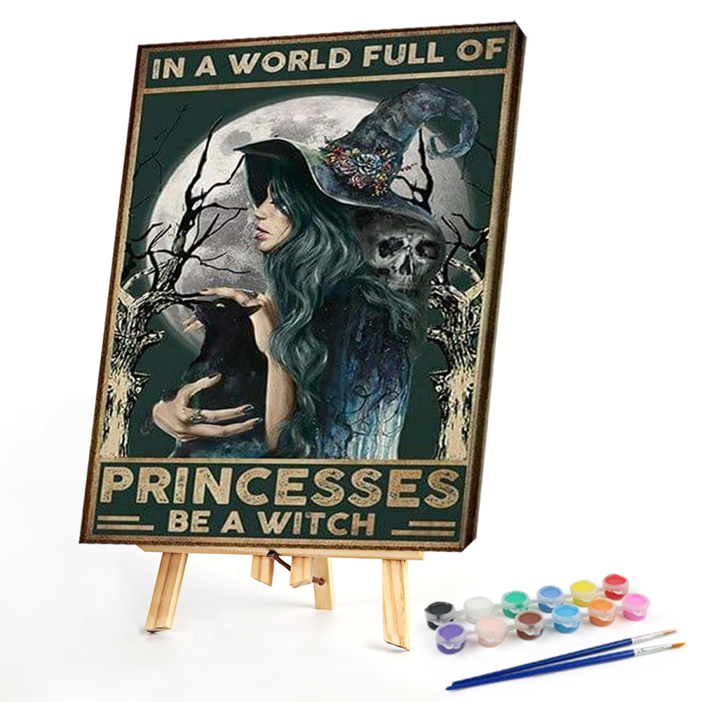 

40*50CM - Paint By Numbers - Retro Poster Witch, 501 Original