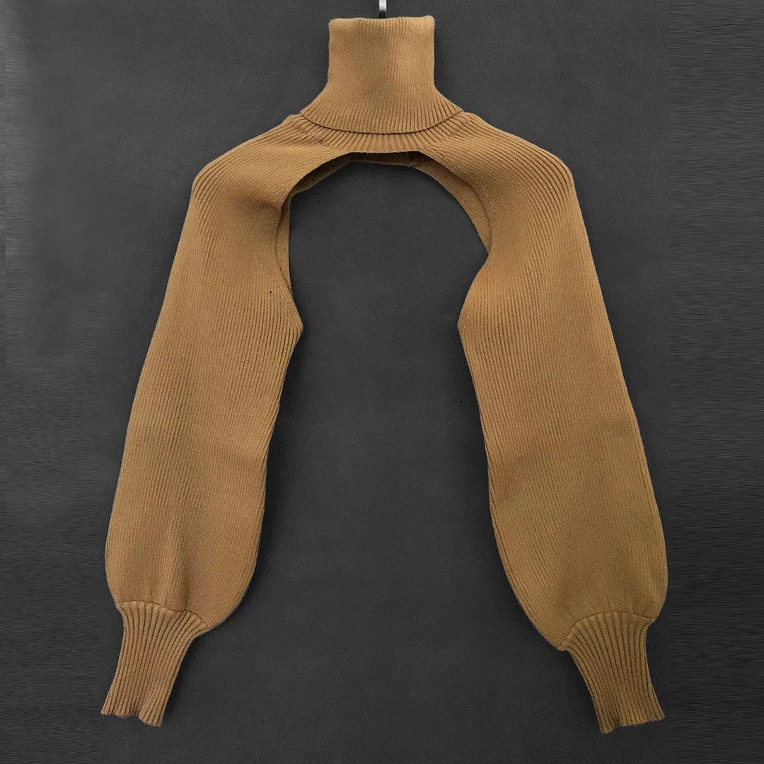 Uveng Autumn And Winter Explosion Women's Lantern Sleeve High-Necked Wool Sleeve Net Color Sweater Woman