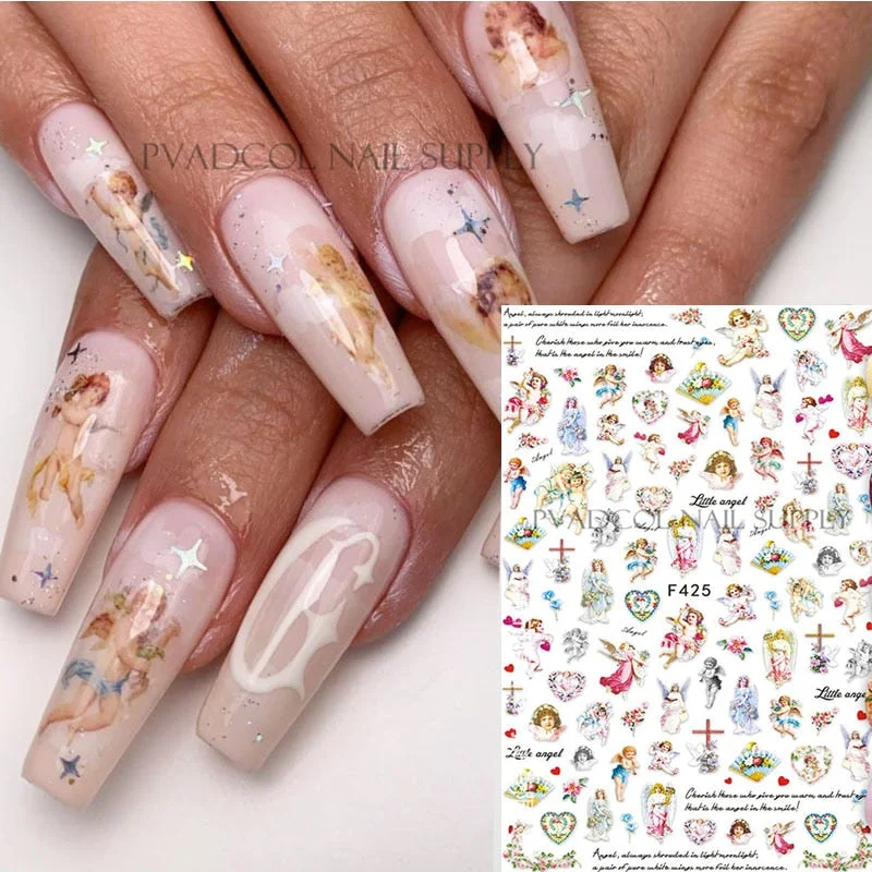 Nail Art Dragon Decals Stickers Red Black Colorful Dragons 3D Back Glue Nails Decal Sticker Self Adhesive Acrylic Tips Tool-Nail Inspo