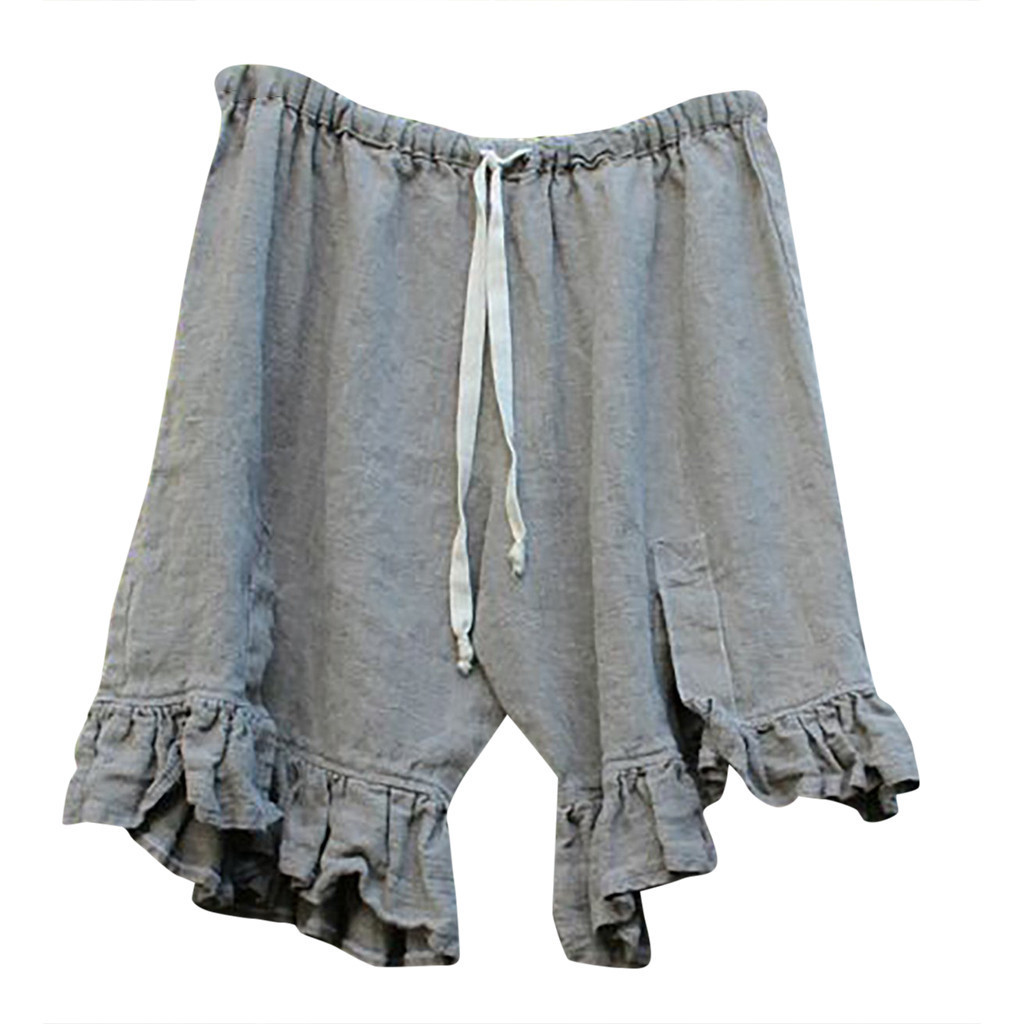 Solid Cotton And Linen Comfortable Shorts