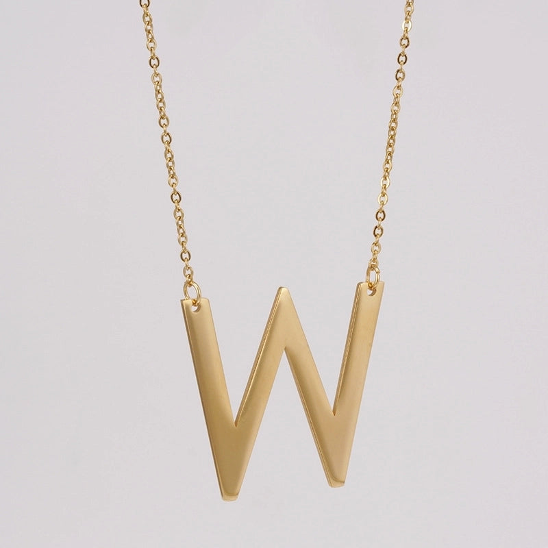 Minimalist Letter Stainless Steel Necklace Plating Stainless Steel Necklaces