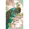>SALE<Embroidery Cotton Thread 14CT Printed Green Peacock Cross Stitch 30x46cm