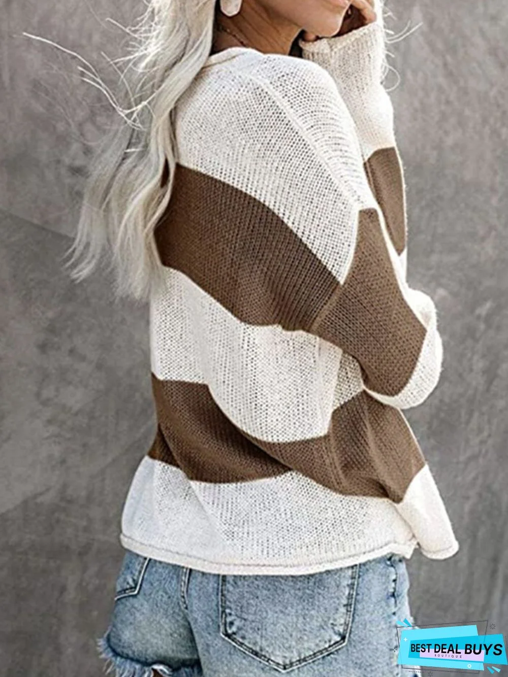 Long Sleeve Casual Tunic Sweater Knit Jumper