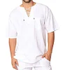 Gioiacombo&trade; T-shirt da uomo con collo in lino