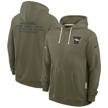 Men's Denver Broncos Olive 2025 Salute to Service Pullover Hoodie