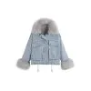 Oversized Faux Shearling Denim Coat