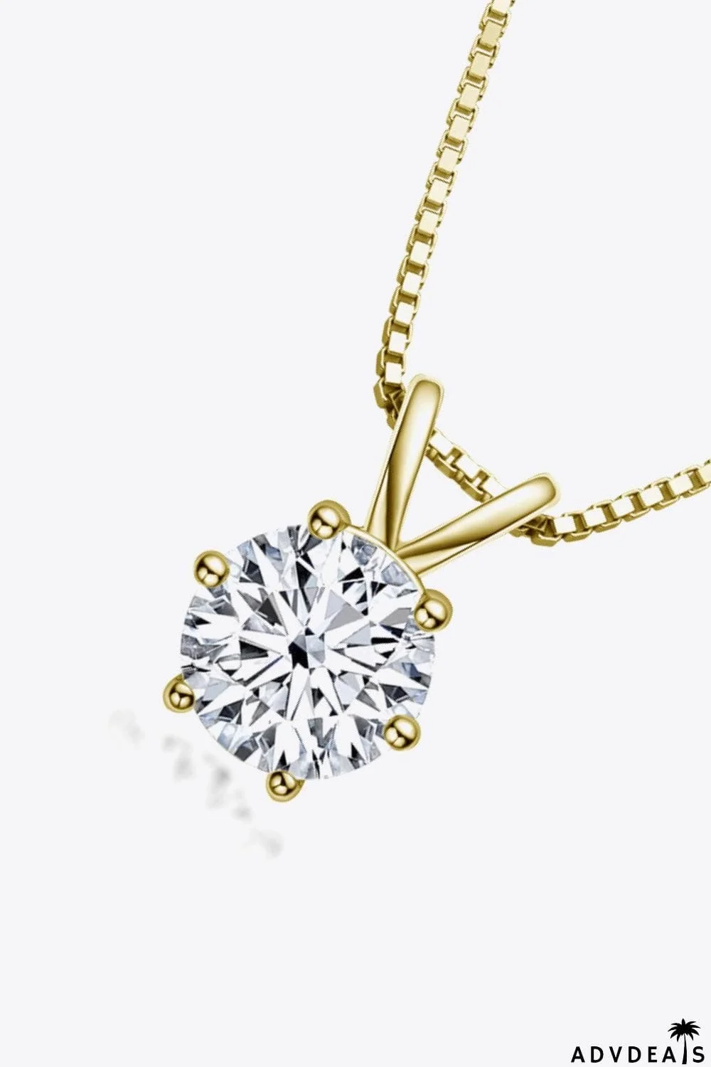 925 Sterling Silver 1 Carat Moissanite Pendant Necklace