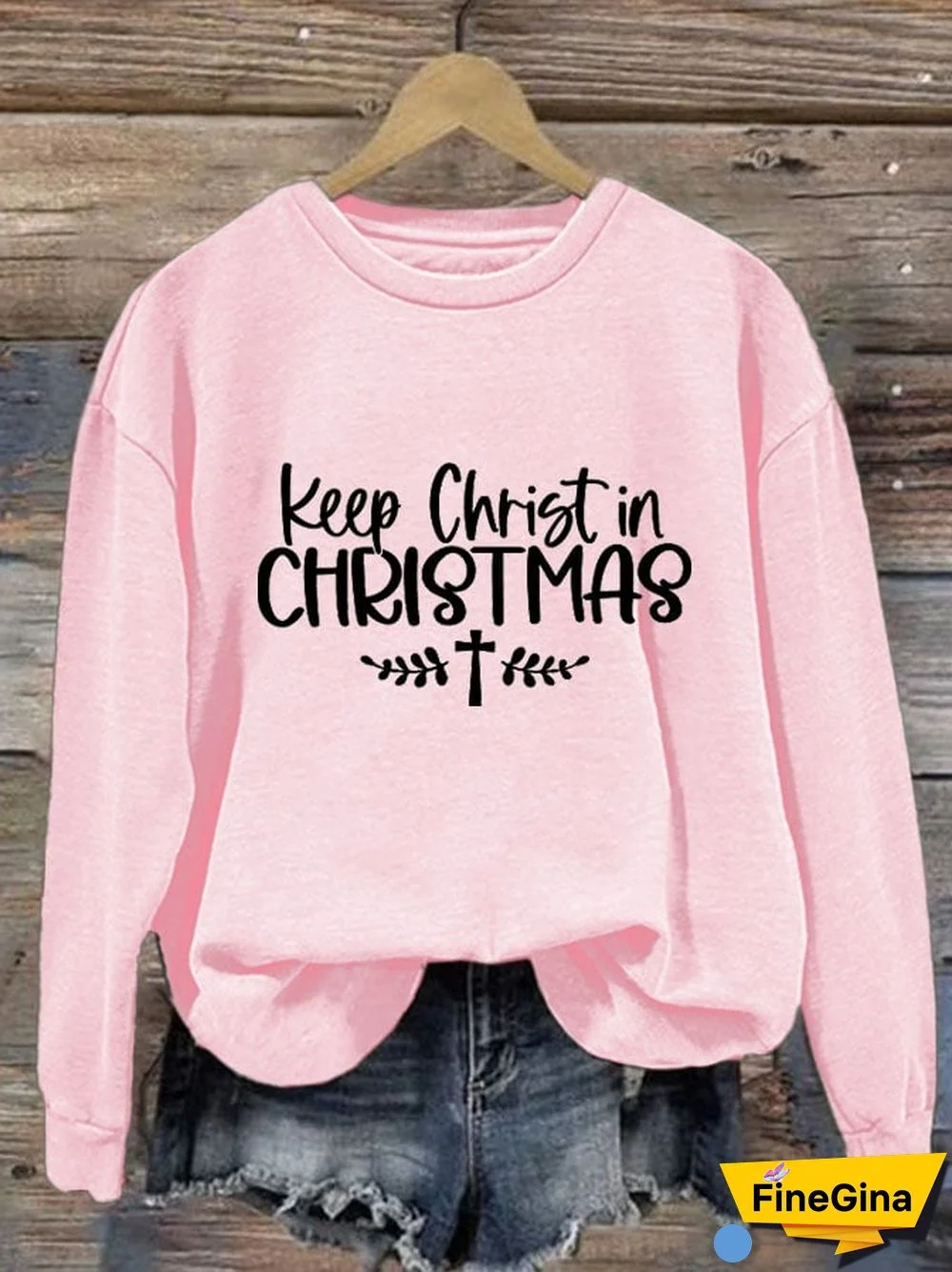 Women's Faith Christmas Print Casual Long Sleeve Sweatshirt