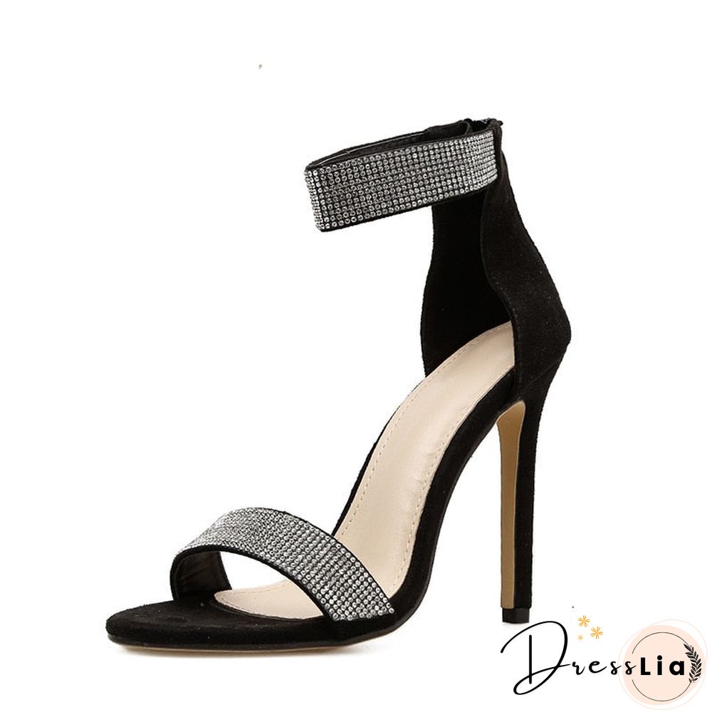 Back To School Outfits   Summer Women Thin High Heels Shoes Sandals Transparent Gladiator Ankle Strap Sexy Pump Female Party Wedding Ladies Plus Size