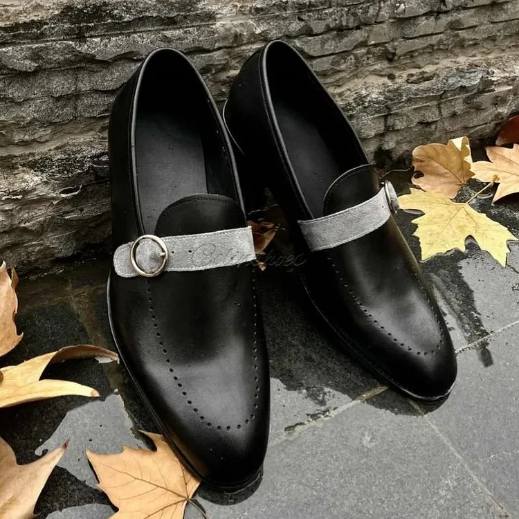 【PLUS SIZE】Men's Genuine Leather Monk Strap Loafer