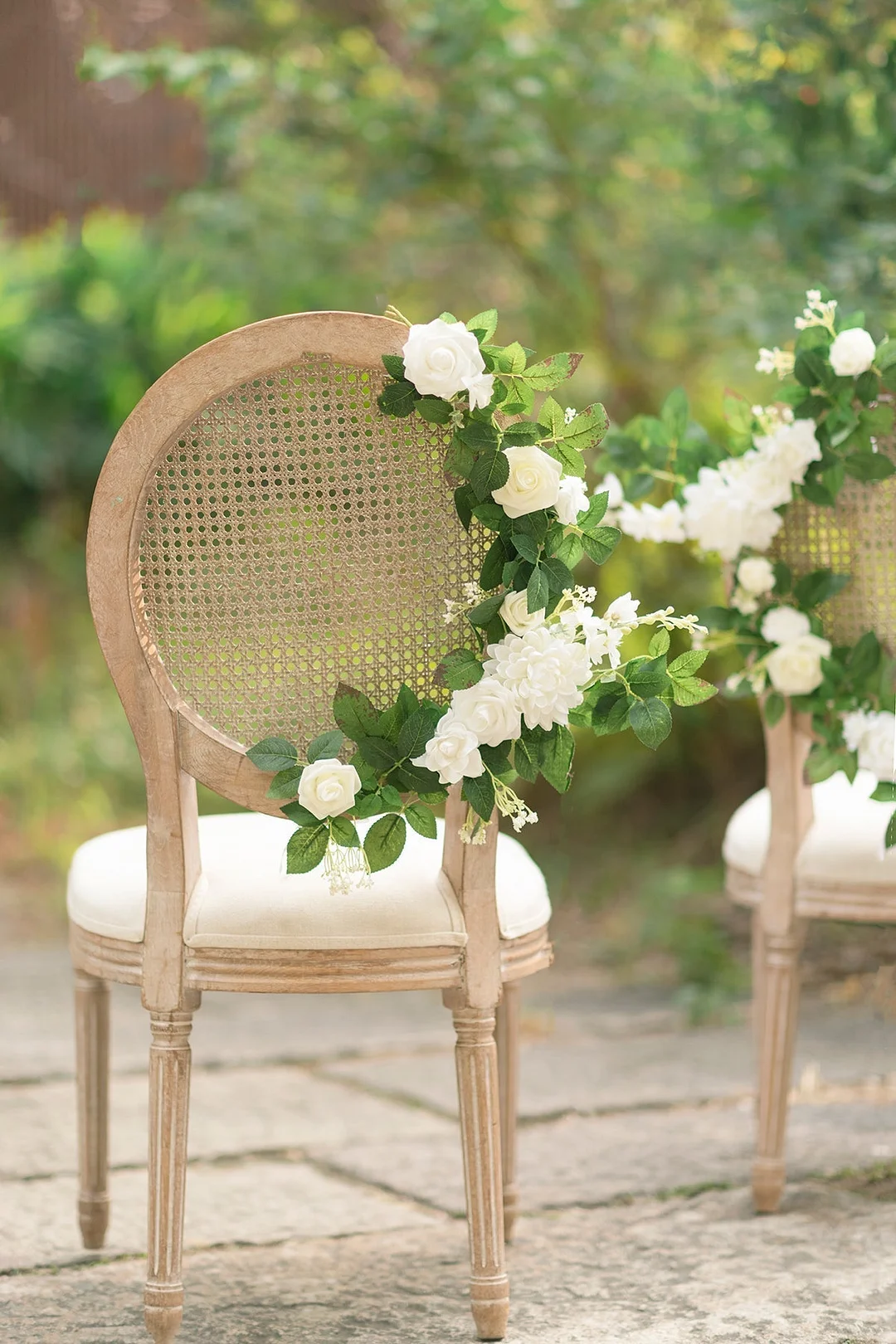 2ft Flower Garlands in White & Sage