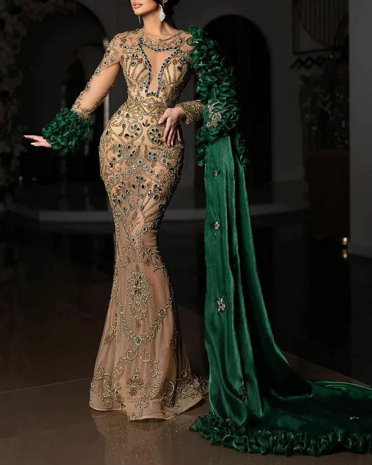 Women's Mesh Embroidered Sequin Dress