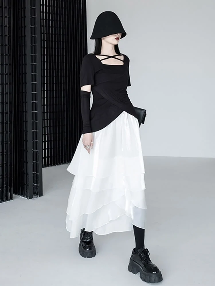 Stylish Multi Layer Irregular Ruffled Skirt