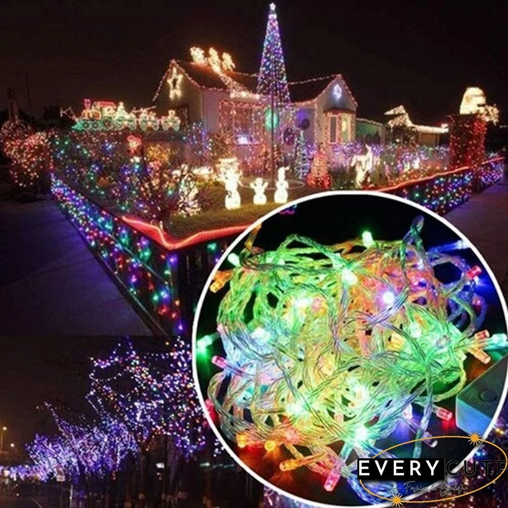 New Arrival 8 Modes Christmas Fairy Light Outdoor Waterproof AC 220V/110V 50M/20M/10M 500/200/100LED Fairy LED String Light Chirstmas String Garland For Xmas Wedding Christmas Party Holiday