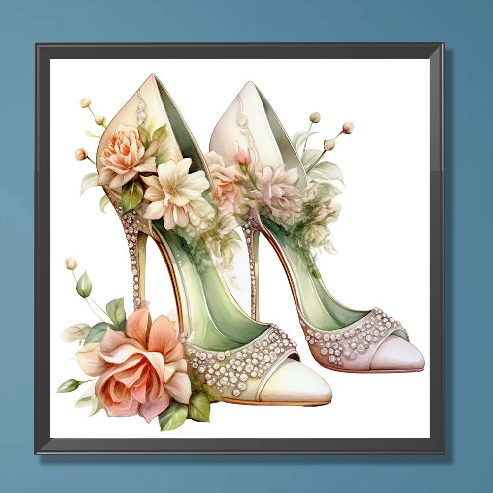 Full Round Diamond Painting 30*30cm - Flower High Heels