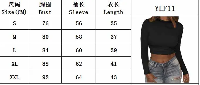 Women's Summer Sexy Slim Simple Solid Color Slim Fit Crop Long Sleeve T-Shirt Women