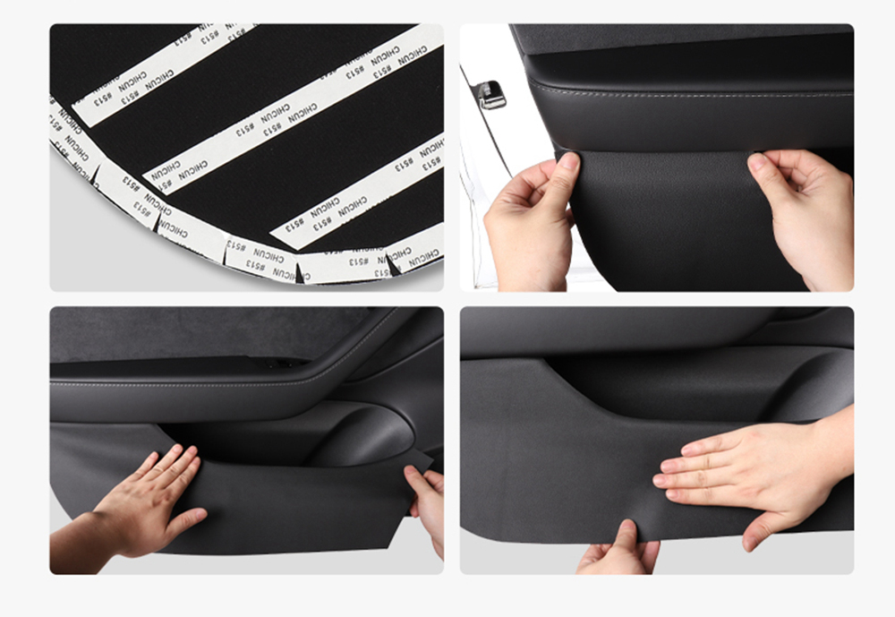 Anti-Kick-Matten-Aufkleber aus Leder für den Innenraum Anti-Schmutz-Schutz für Tesla Model 3