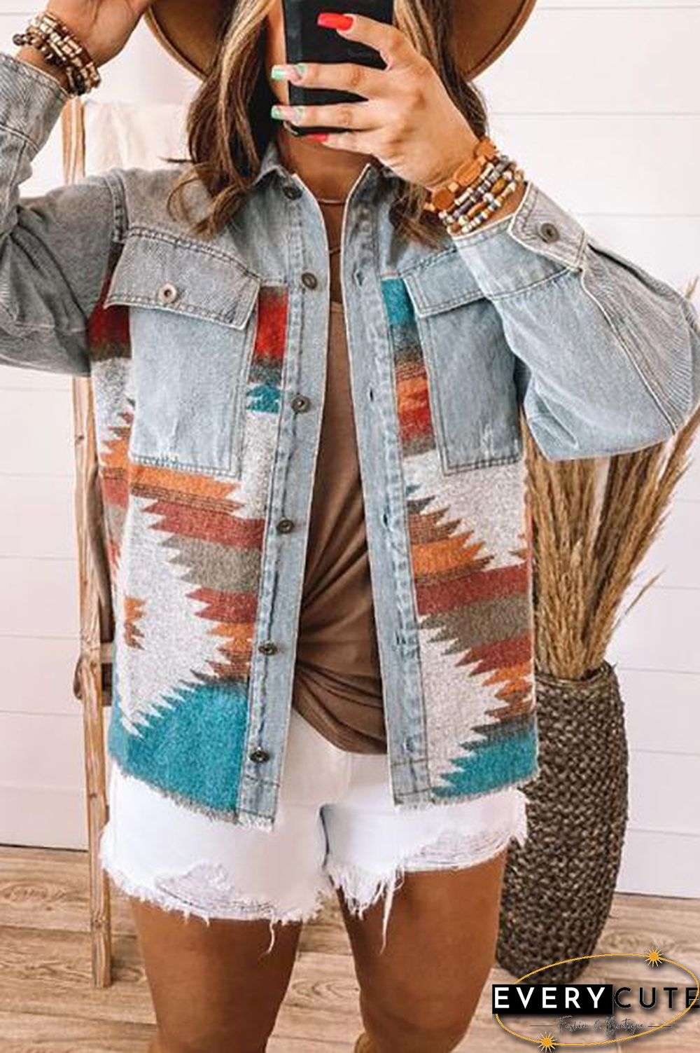 Smokey Mountain Aztec Denim Jacket