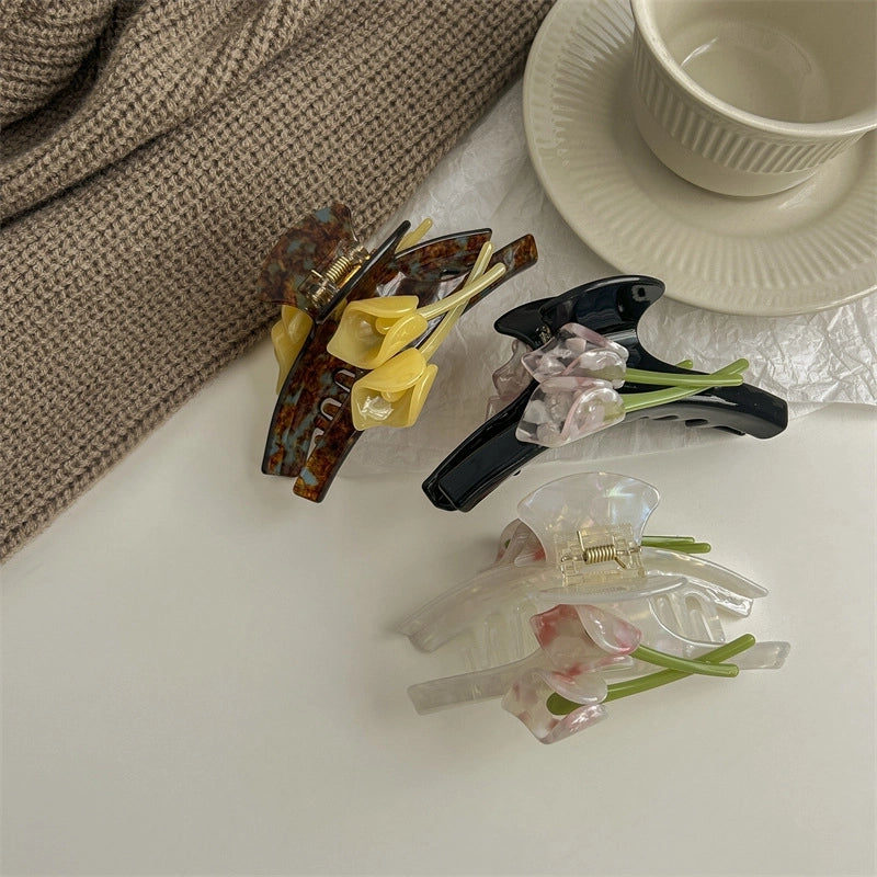 Elegant Minimalist Women’s Flower Acetic Acid Sheets Hair Claws