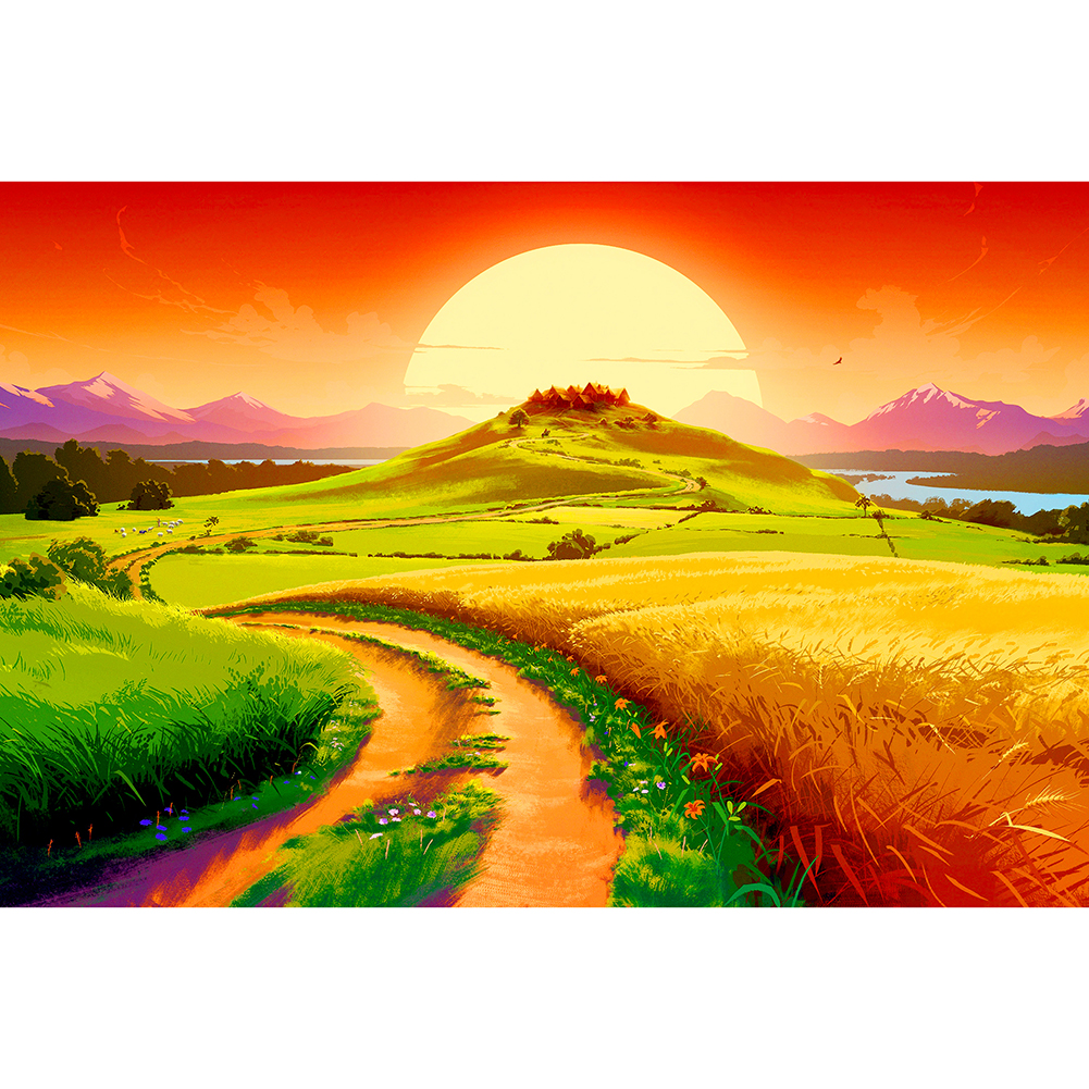 

Sunset Farm - 1000 Pieces Jigsaw Puzzle, 501 Original