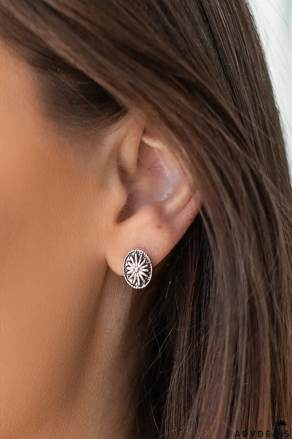 Green Three-piece Turquoise Stud Earrings Set