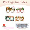 DIY Diamond Painting Christmas Glasses Frame No Lens 4pcs(Christmas happy)