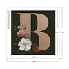 Diamond Painting -5D Full Square Drill Flower Letter B(50x50cm)