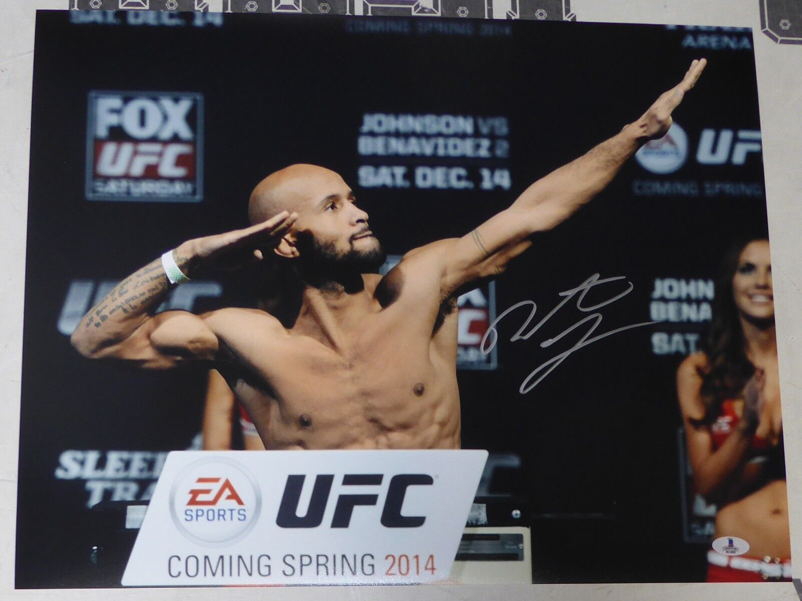 Demetrious Johnson Signed UFC 16x20 Photo Poster painting BAS Beckett COA Picture Autograph Fox