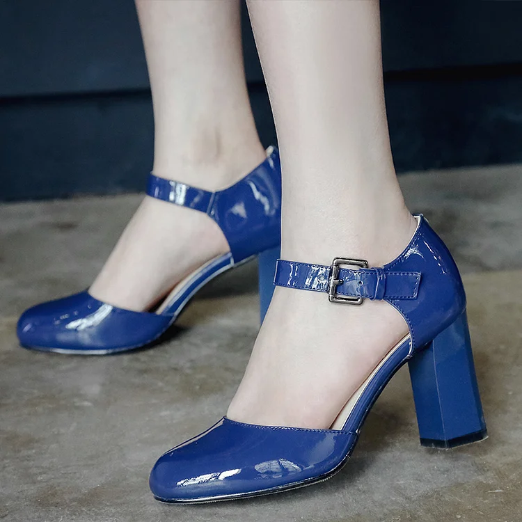 Blue Vintage Mary Jane Pumps Vdcoo