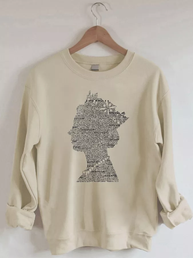 Queen of England Print Sweatshirt
