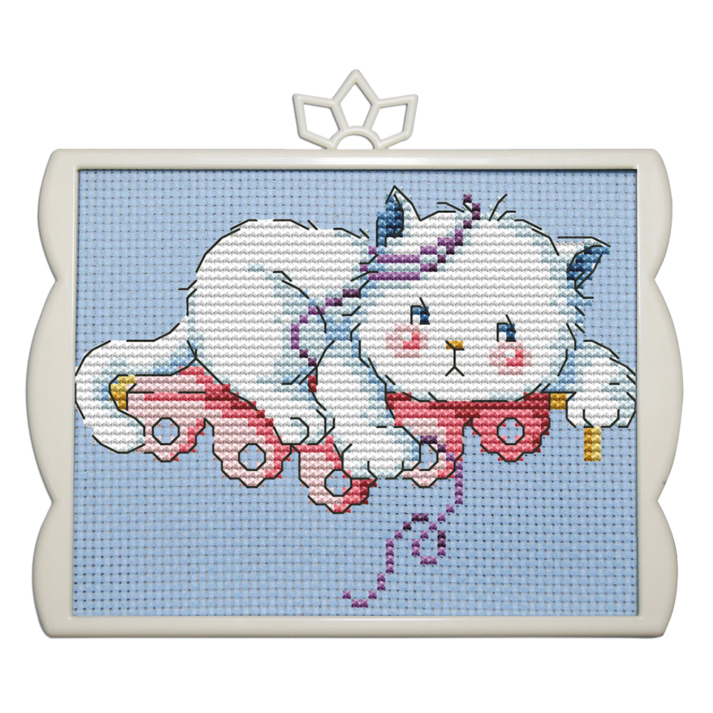 

Cat - 11CT Stamped Cross Stitch - 17*14CM (With Frame), 501 Original