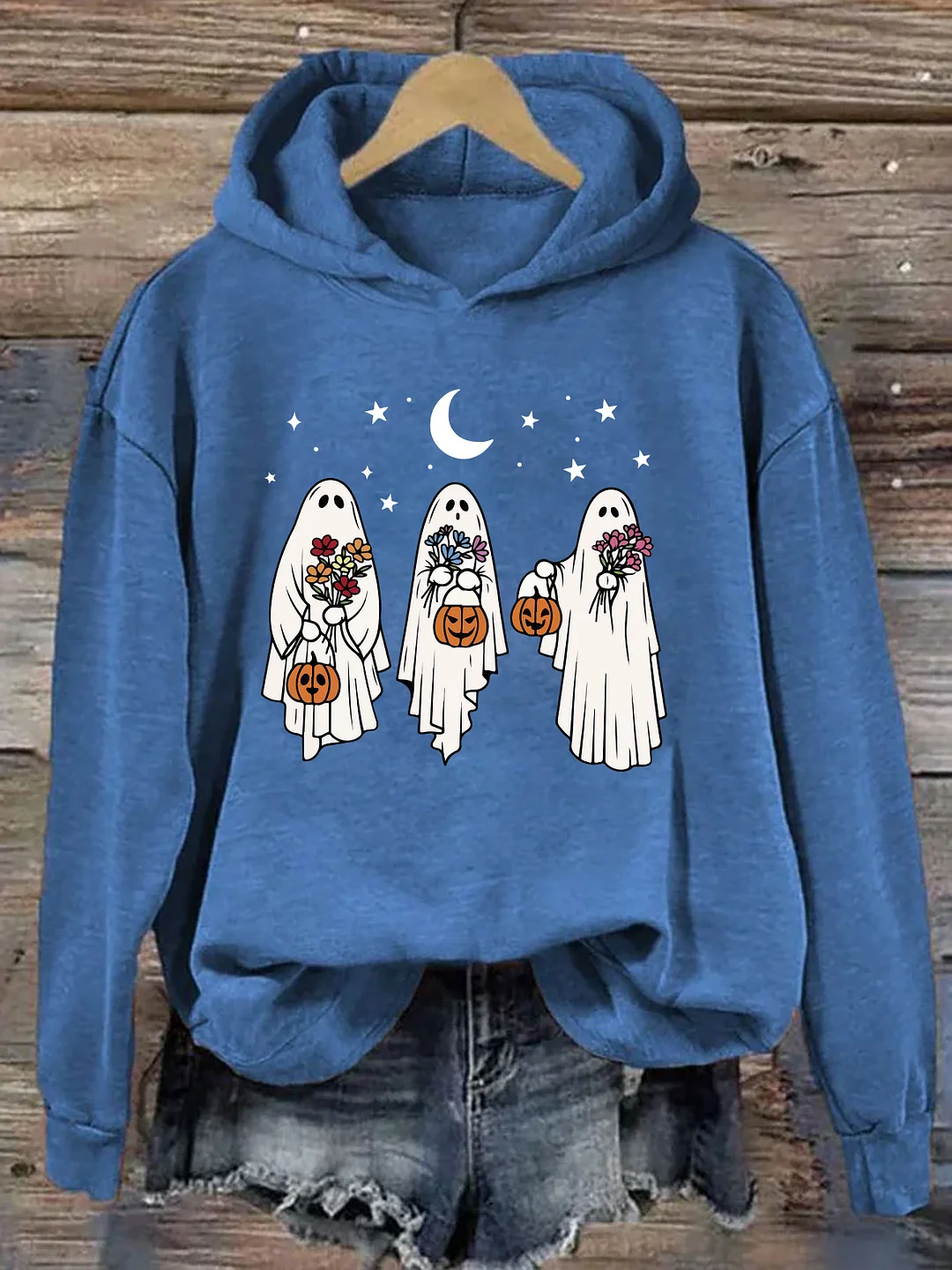 Floral Retro Spooky Pumpkin Hoodie