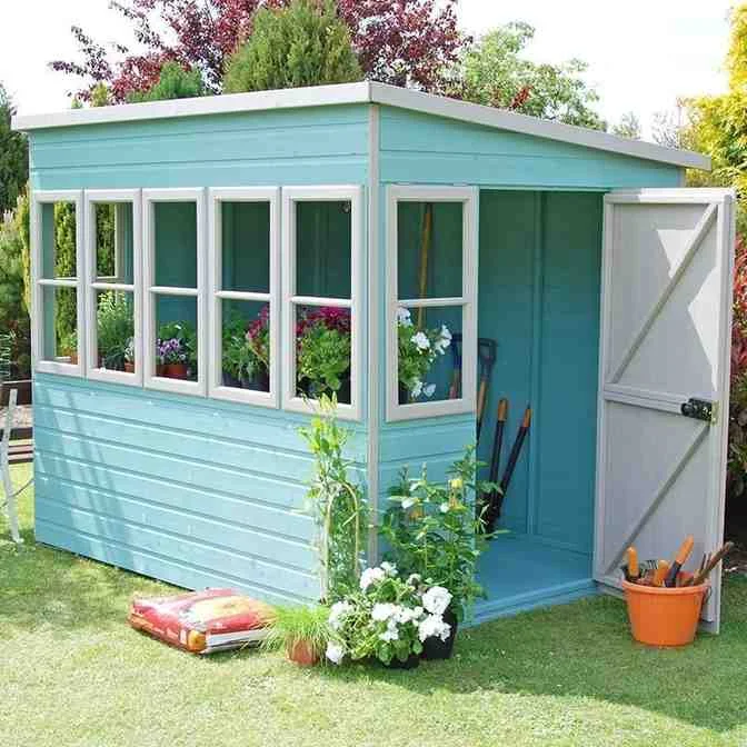 10' x 10' Sun Pent Wooden Garden Potting Shed