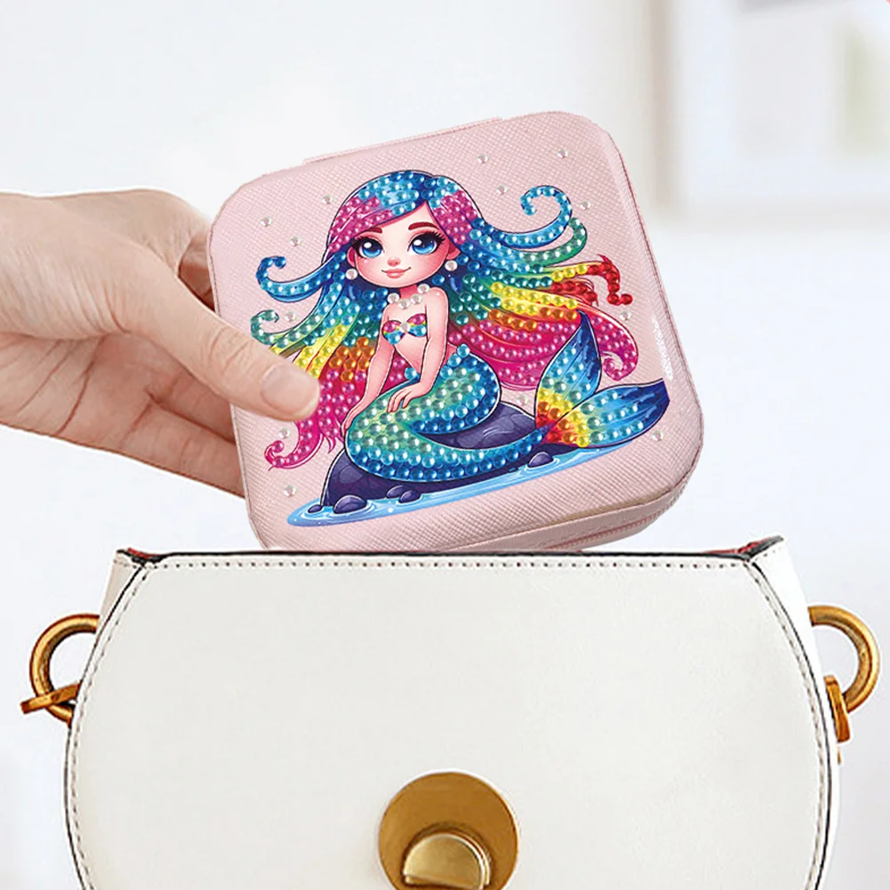 5D DIY Mermaid Special Shape Diamond Painting Jewelry Box for Art Crafts