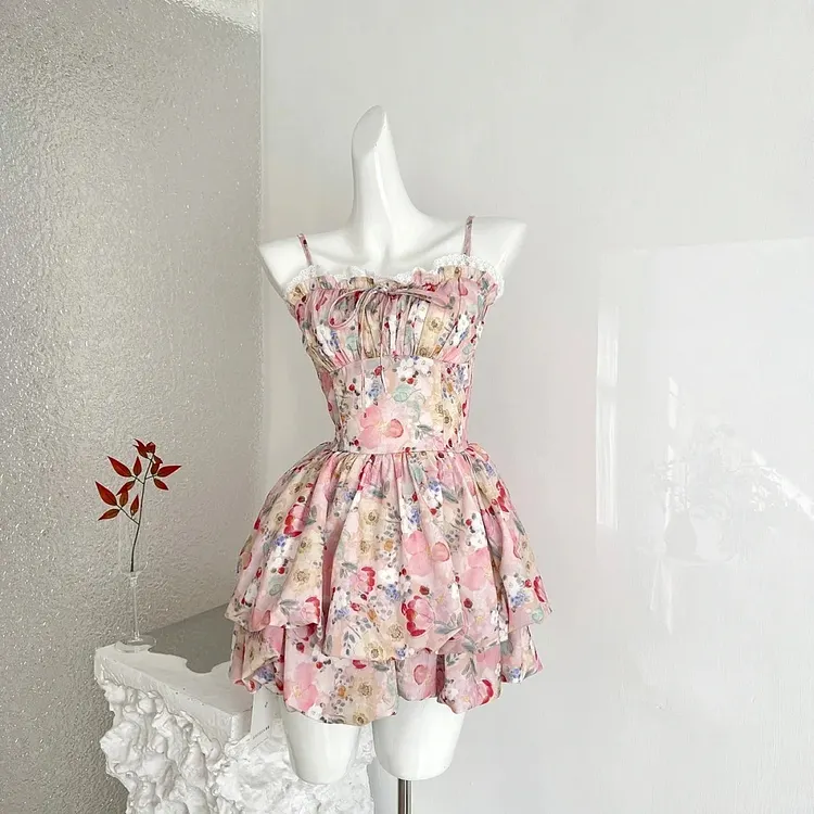 Pink floral sundress
