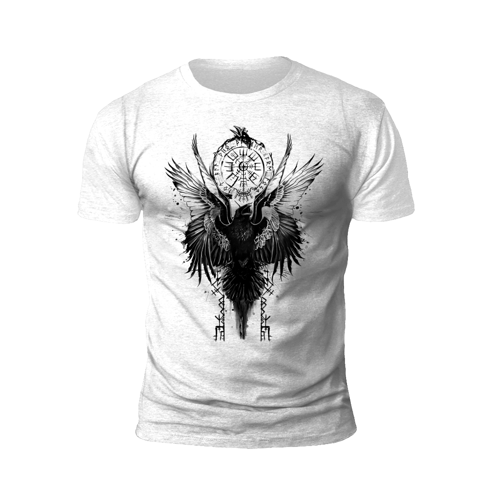 Norse Raven with Runes T-Shirt: The Guardian of Secrets