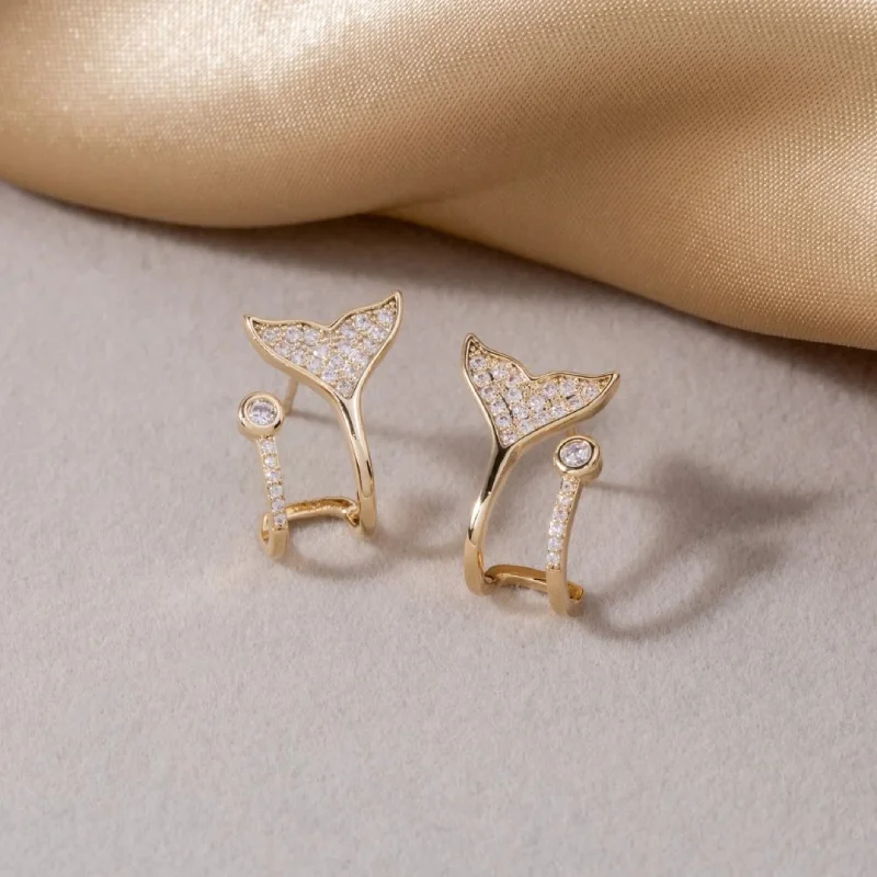 Crystal Mermaid Tail Earrings