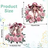 2Pcs Girl 2D Flat DIY Hanging Diamond Art Ornament Window Pendant (Floral Hat)