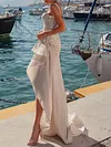 Beaded Decorate Shiny Asymmetric Sexy Slim Evening Maxi Dress