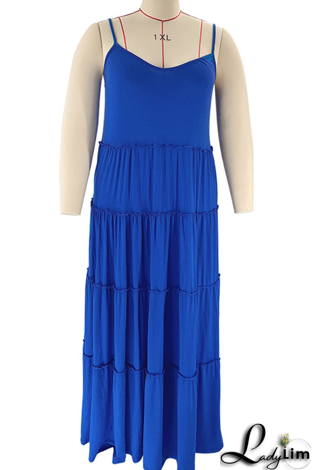 Green Casual Solid Patchwork Pearl Spaghetti Strap Sling Dress Plus Size Dresses