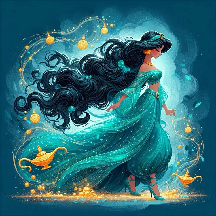 Disney Princess Jasmine 40*40CM (Canvas) Full Round Drill Diamond Painting gbfke