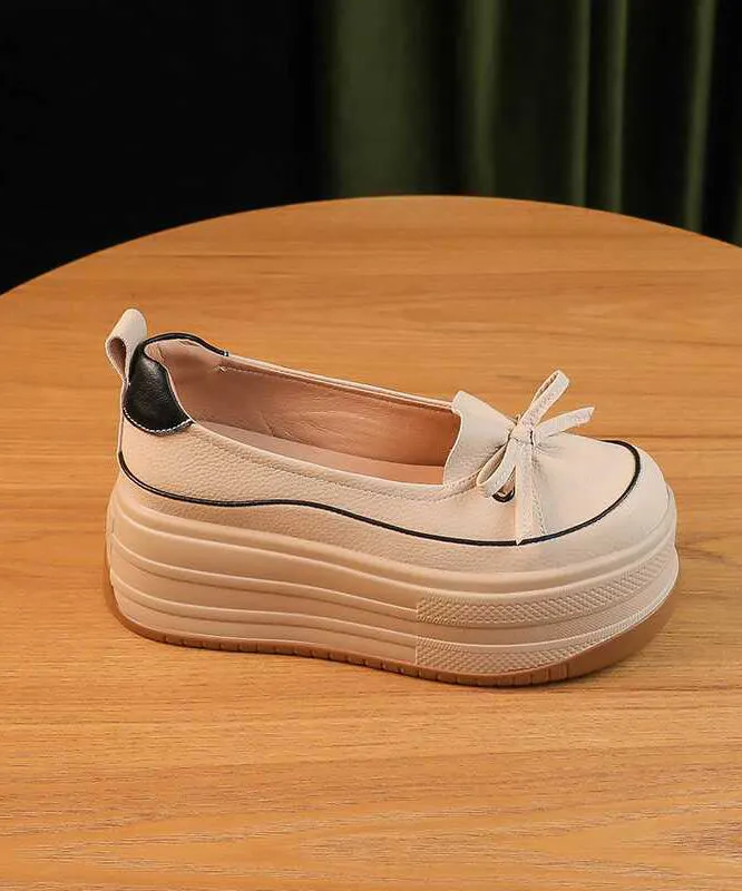 Black Platform Shoes Faux Leather Unique Splicing