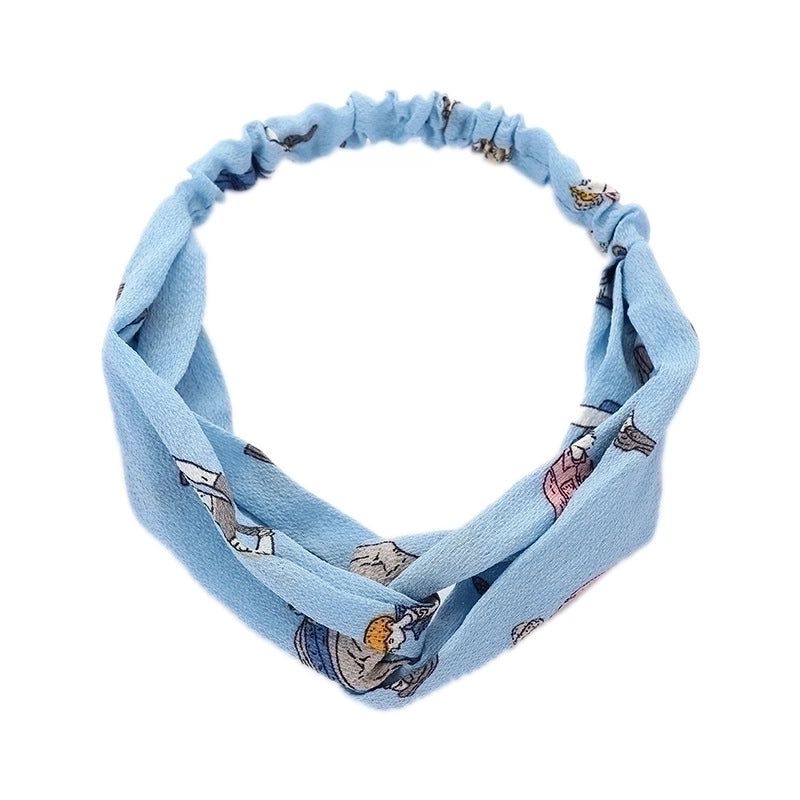 Women’s Lady Polka Dots Flower Cloth Hair Band