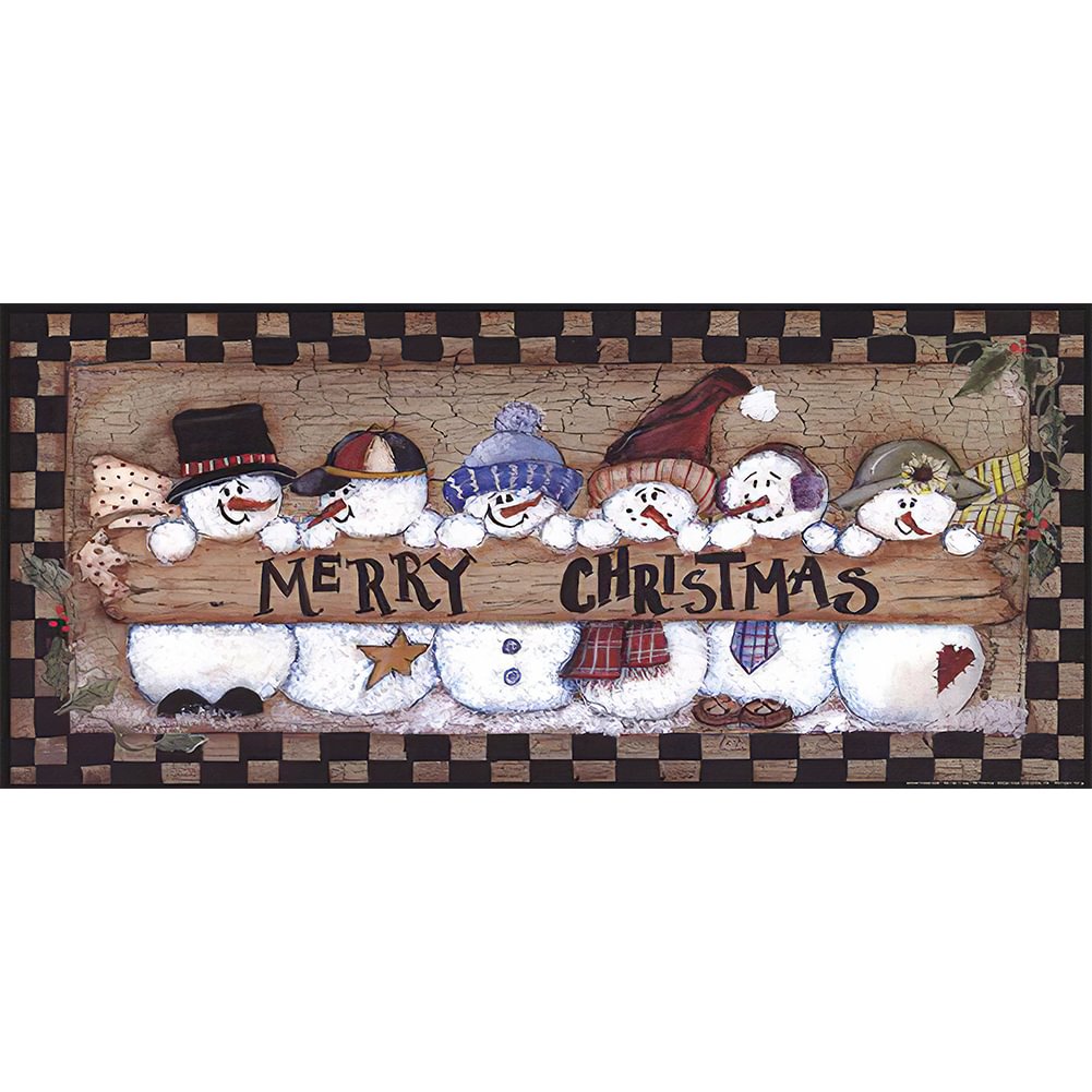 Snowman - Full Round - Diamond Painting(50*25cm)