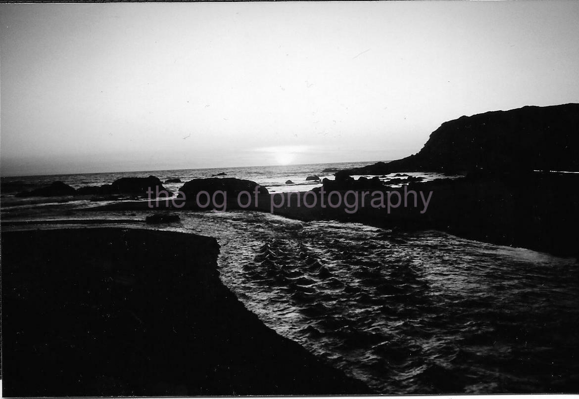 Water, Sky, And Rock FOUND Photo Poster painting ColorOriginal Snapshot 07 3 R