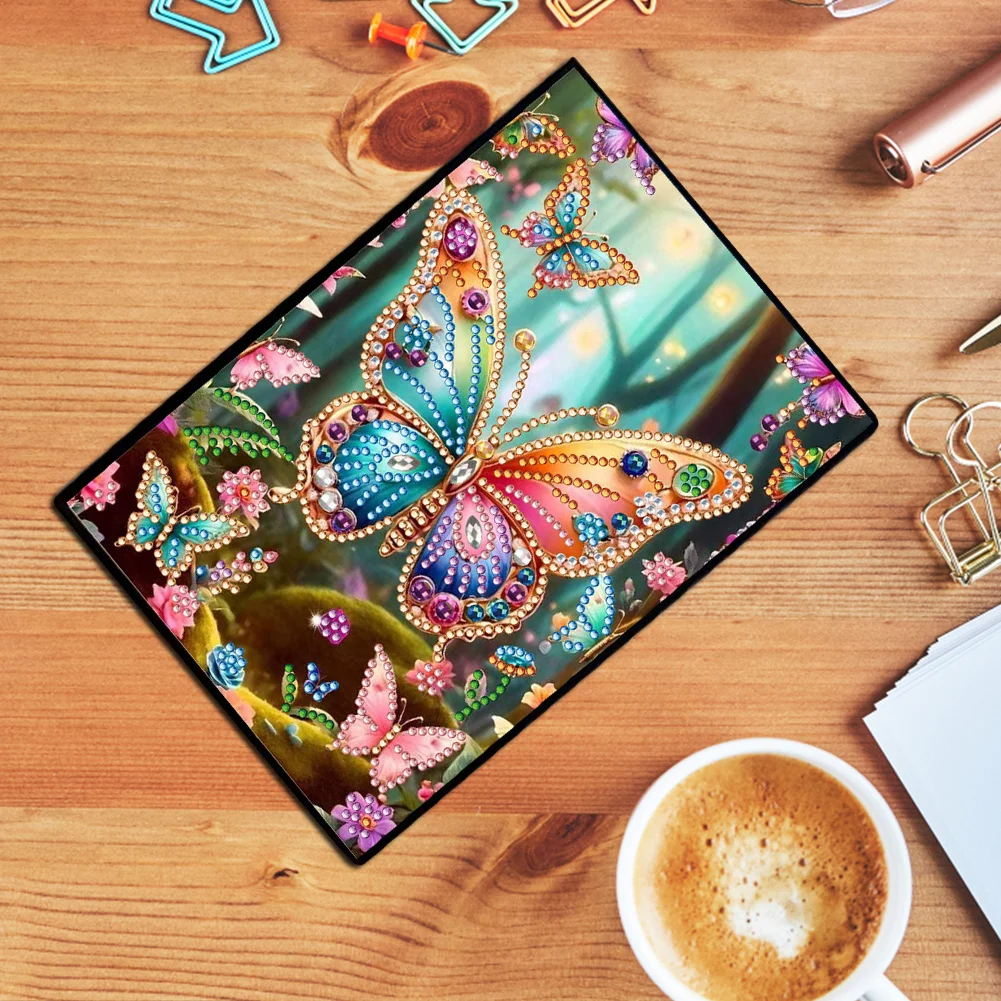 DIY Butterfly 50 Pages Special Shaped Diamond Painting Notebook for Adults Students